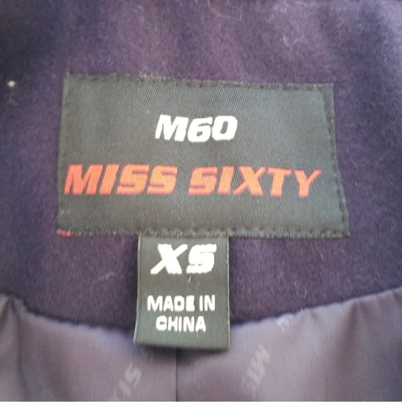 Navy Blue/Purple Miss Sixty Peacoat Perfect Condition - Picture 5 of 7